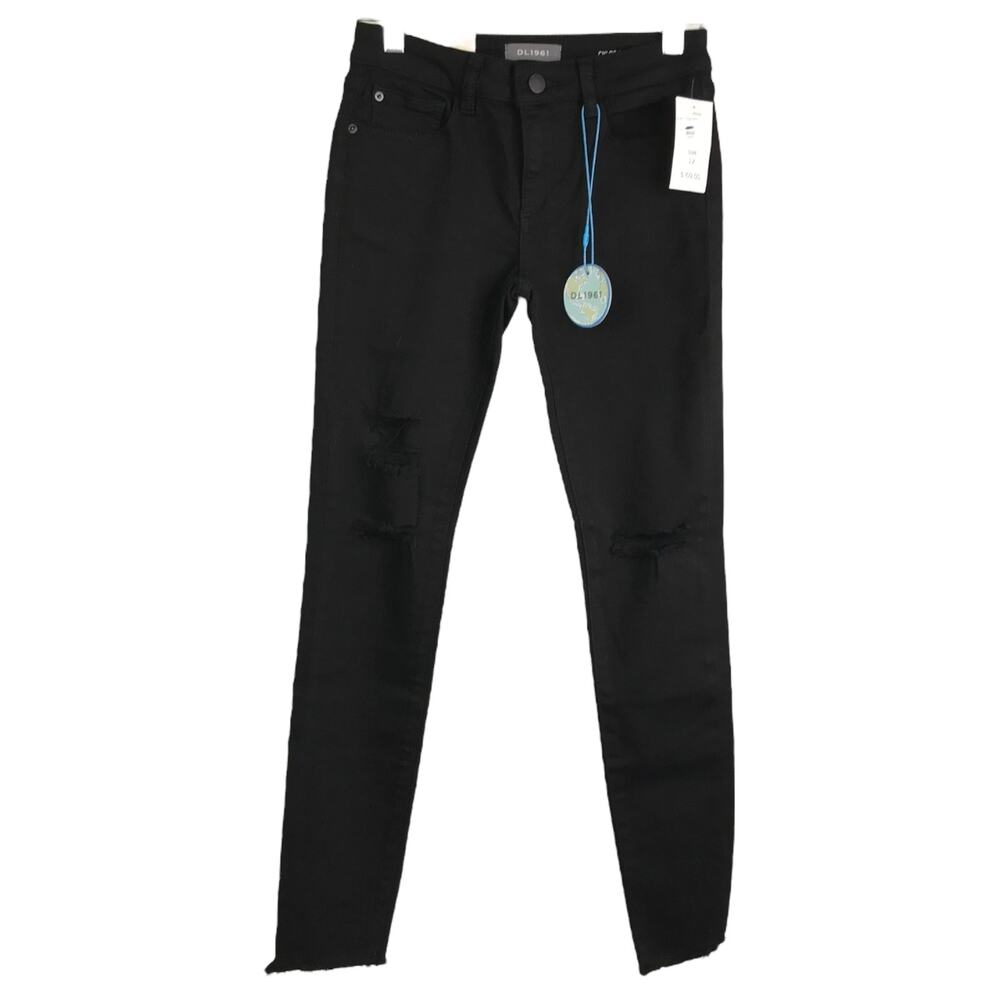 DL1961 Chloe Skinny Jeans Kids Size 12‎ Black Denim Distressed  NWT - $69.00
